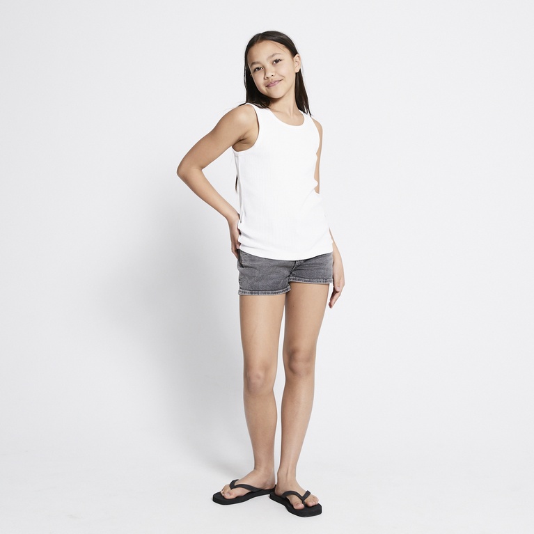 Ribbed tank top "Ilse star" White